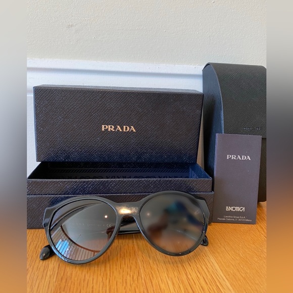 Prada Women’s Sunglasses Cat Eye (SPR 08S 1AB-0A7 - Black/ Grey Gradient) - Picture 8 of 8